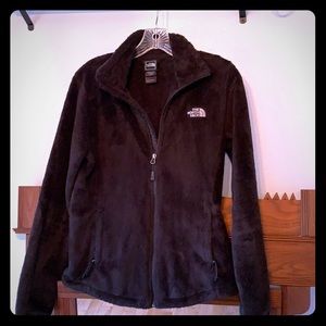 The North Face fuzzy  black zip up jacket